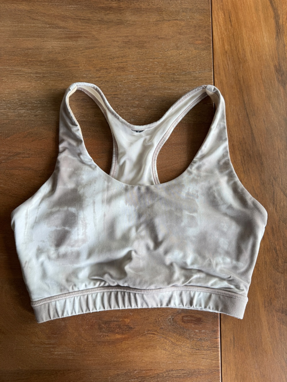 Seamless Cream and Green Racerback Bralette - Comfortable Everyday Support